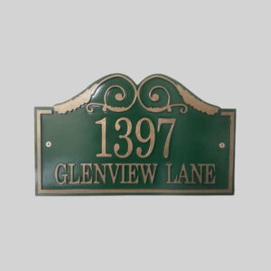 Address Plaque 10 X 16 PVC GLENVIEW