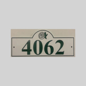 Address Plaque 6 X 13 COLOR CORE GREEN ON WHITE